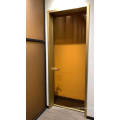 Narrow Aluminum Frame Modern Frosted Glass Bathroom Door